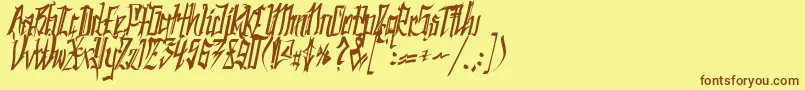 SC Kingston-Schriftart – Braune Schriften auf gelbem Hintergrund