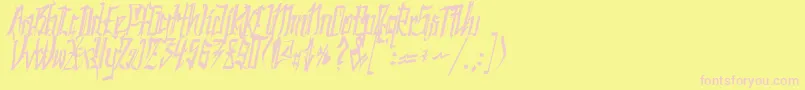 フォントSC Kingston – ピンクのフォント、黄色の背景