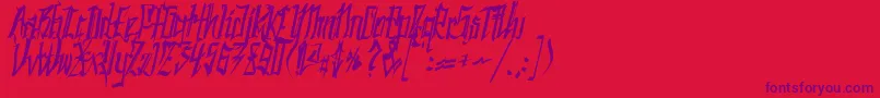SC Kingston Font – Purple Fonts on Red Background