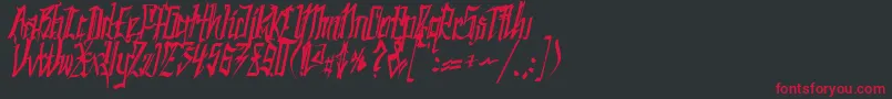 SC Kingston-Schriftart – Rote Schriften auf schwarzem Hintergrund