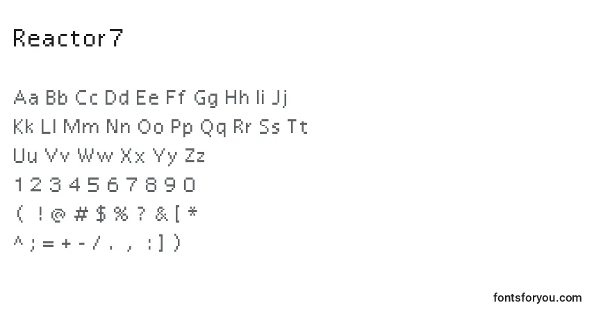Schriftart Reactor7 – Alphabet, Zahlen, spezielle Symbole
