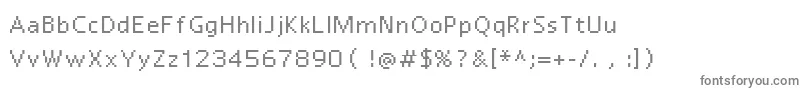 フォントReactor7 – 白い背景に灰色の文字