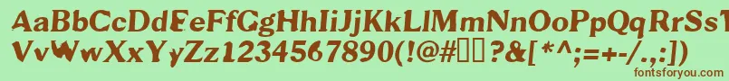 Scab Font – Brown Fonts on Green Background