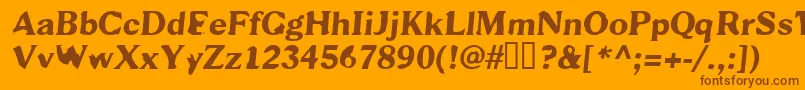 Scab Font – Brown Fonts on Orange Background