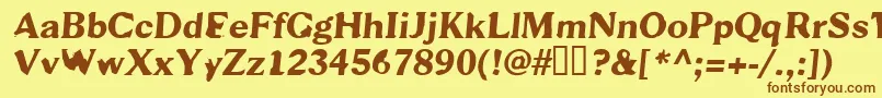 Scab Font – Brown Fonts on Yellow Background