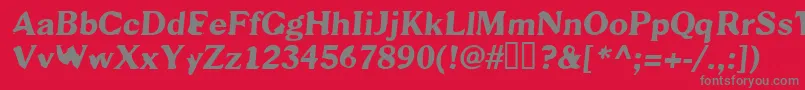 フォントScab – 赤い背景に灰色の文字
