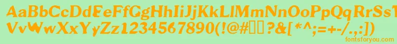 Scab Font – Orange Fonts on Green Background