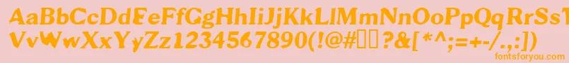 Scab Font – Orange Fonts on Pink Background