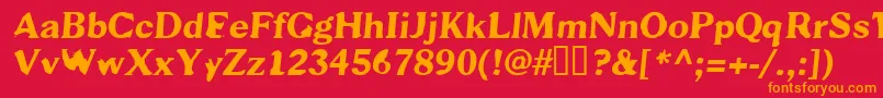 Scab Font – Orange Fonts on Red Background