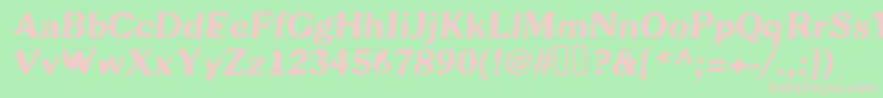 Scab Font – Pink Fonts on Green Background