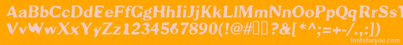 Scab Font – Pink Fonts on Orange Background
