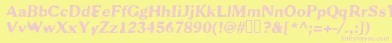 Scab Font – Pink Fonts on Yellow Background