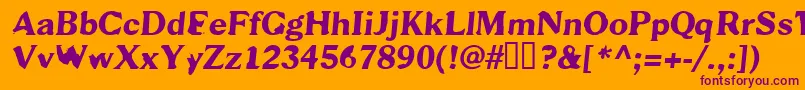 Scab Font – Purple Fonts on Orange Background