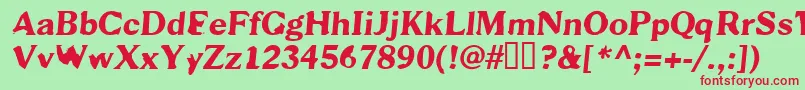 フォントScab – 赤い文字の緑の背景