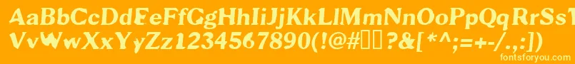 Scab Font – Yellow Fonts on Orange Background