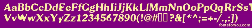 Scab Font – Yellow Fonts on Purple Background