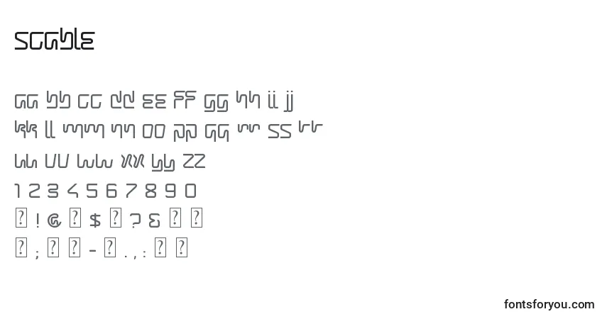 Шрифт Scable – алфавит, цифры, специальные символы