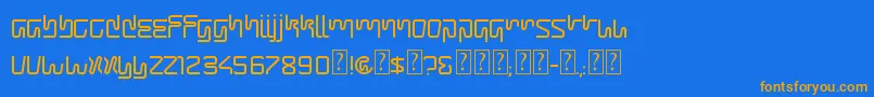 Scable Font – Orange Fonts on Blue Background