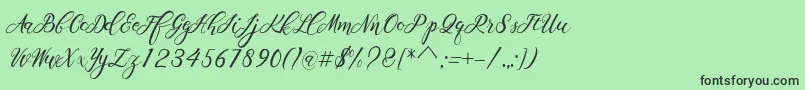 Scallion Font – Black Fonts on Green Background