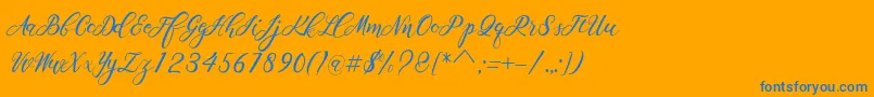 Scallion Font – Blue Fonts on Orange Background