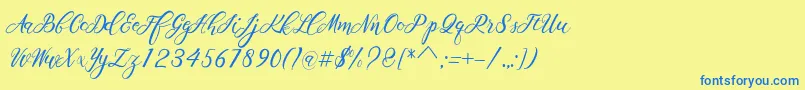 Scallion Font – Blue Fonts on Yellow Background