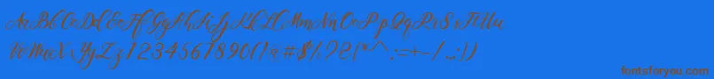 Scallion Font – Brown Fonts on Blue Background