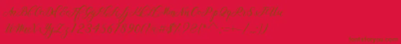 Scallion Font – Brown Fonts on Red Background