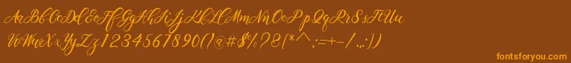 Scallion Font – Orange Fonts on Brown Background