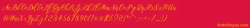 Scallion Font – Orange Fonts on Red Background
