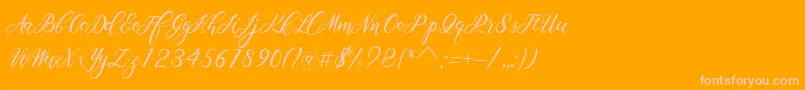 Scallion Font – Pink Fonts on Orange Background