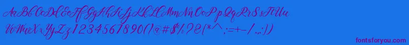 Scallion Font – Purple Fonts on Blue Background