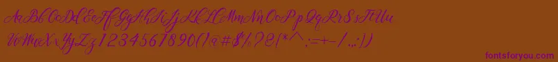 Scallion Font – Purple Fonts on Brown Background