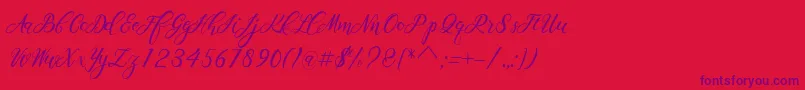Scallion Font – Purple Fonts on Red Background