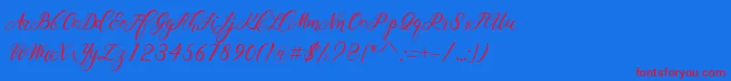 Scallion Font – Red Fonts on Blue Background