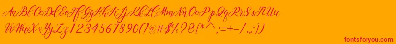 Scallion Font – Red Fonts on Orange Background