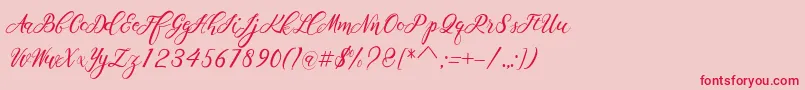 Scallion Font – Red Fonts on Pink Background