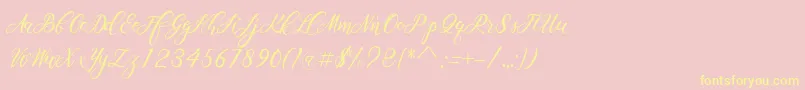 Scallion Font – Yellow Fonts on Pink Background