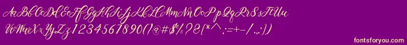 Scallion Font – Yellow Fonts on Purple Background