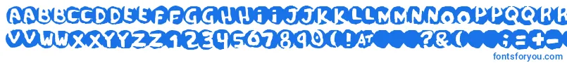 フォントscandal – 白い背景に青い文字