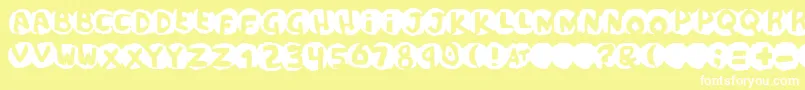 scandal Font – White Fonts on Yellow Background