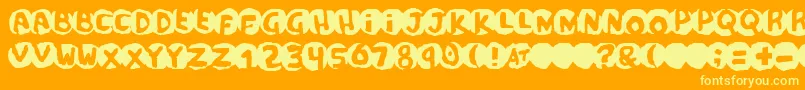 scandal Font – Yellow Fonts on Orange Background