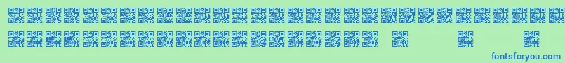 Scanme   QR   BC-Schriftart – Blaue Schriften auf grünem Hintergrund