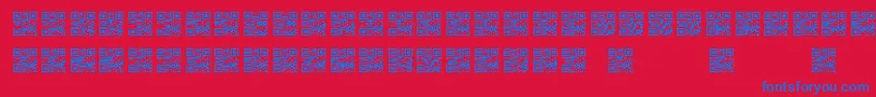 Scanme   QR   BC-Schriftart – Blaue Schriften auf rotem Hintergrund