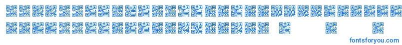 Fonte Scanme   QR   BC – fontes azuis em um fundo branco