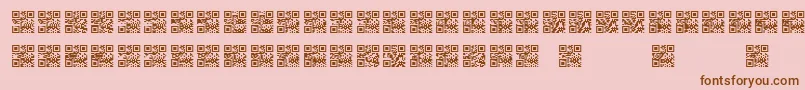 Fonte Scanme   QR   BC – fontes marrons em um fundo rosa