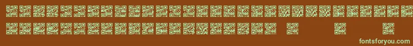 Czcionka Scanme   QR   BC – zielone czcionki na brązowym tle