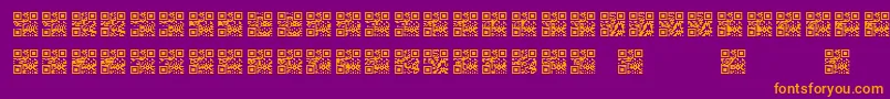 Fonte Scanme   QR   BC – fontes laranjas em um fundo violeta