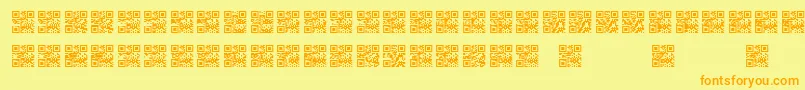 Fonte Scanme   QR   BC – fontes laranjas em um fundo amarelo