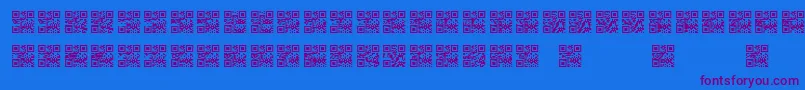 フォントScanme   QR   BC – 紫色のフォント、青い背景
