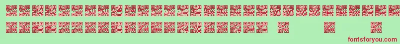 フォントScanme   QR   BC – 赤い文字の緑の背景
